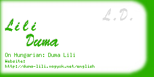 lili duma business card